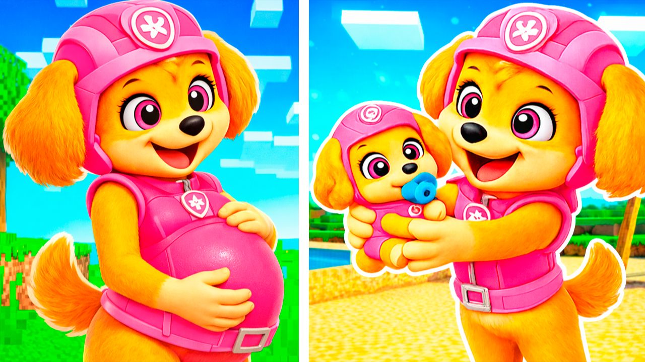 😳 СКАЙ БЕРЕМЕННА и РОДИЛА РЕБЁНКА ЩЕНЯЧИЙ ПАТРУЛЬ в МАЙНКРАФТ МУЛЬТИК смотреть онлайн