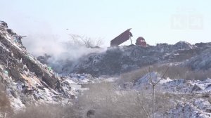 Обвал после возгорания устраняют на мусорном полигоне под Ейском