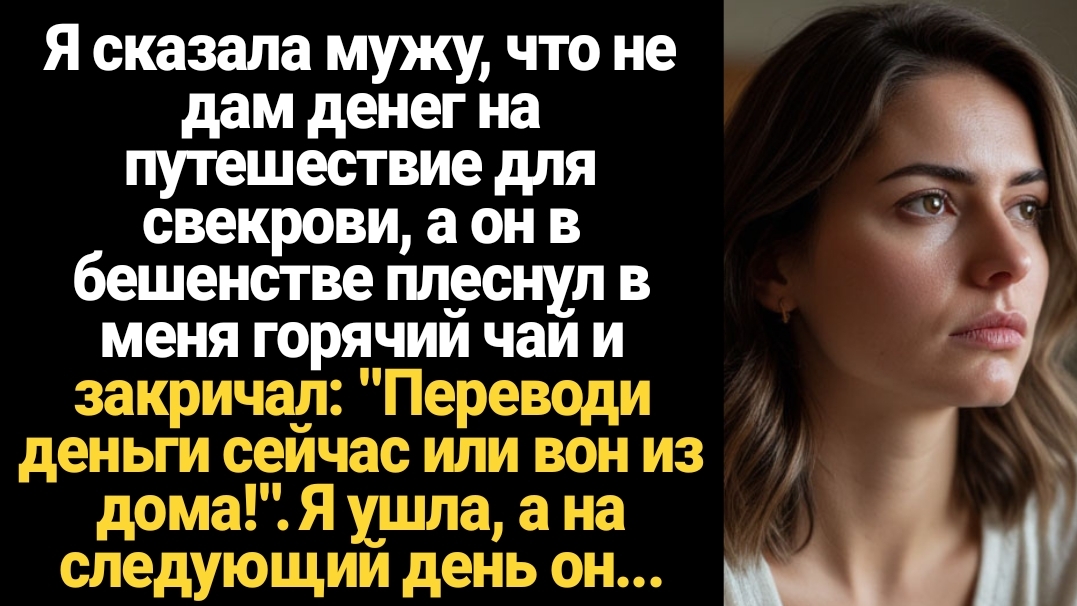 ИСТОРИИ ИЗ ЖИЗНИ/Я сказала мужу, что не дам денег на путешествие для свекрови, а он смотреть онлайн