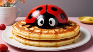 Рисуем ЛЕДИ БАГ на блинах! Получилось или нет? 🥞😱