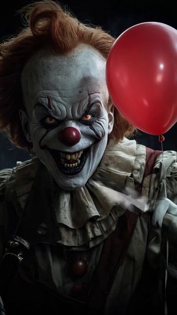 Ужасный клоун с красным шариком клоун ужасы кинопроба