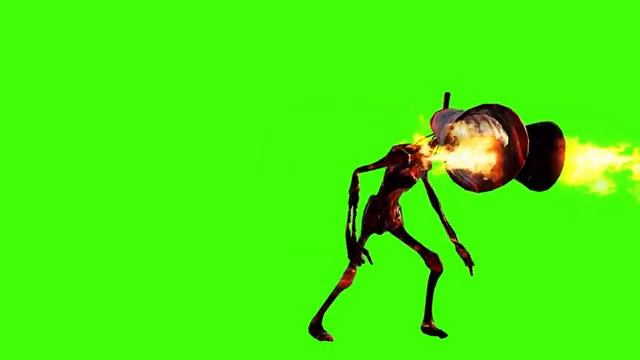 Лавовый сиреноголовый на зелёном фоне, кто хочет можете использовать смотреть онлайн