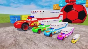 Большая и маленькая длинная машина скорой помощи с паровозиком Томасом - BeamNG.drive