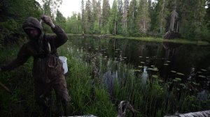 РЫБАЛКА НА ТАЕЖНОМ ОЗЕРЕ. УХА НА КОСТРЕ. ДЕГУСТАЦИЯ РЫБНЫХ КОНСЕРВОВ. ИЗБА "БЛИЖНЯЯ"