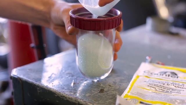 Балансировка колес гранулами.