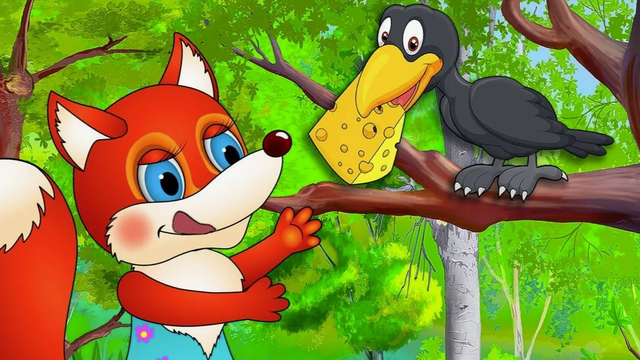 Сказка для детей Ворона и лисица басни Крылова. Сказка мультик для детей. Сказка перед сном. смотреть онлайн