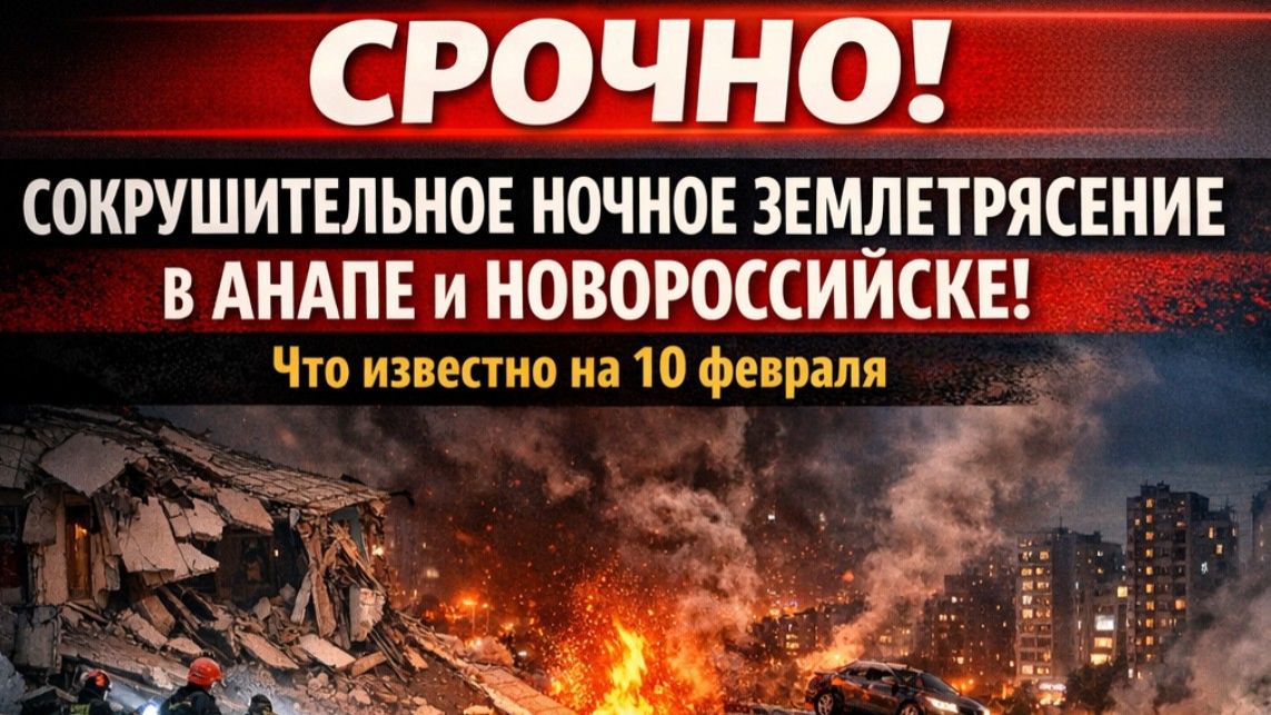 Срочно! Сокрушительное ночное землетрясение в Анапе и Новороссийске на Кубани Что известно сейчас смотреть онлайн