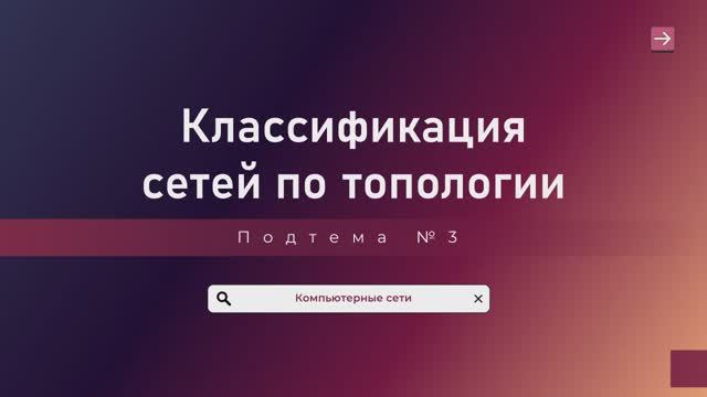 Лекция №1.3 "Классификации сетей по топологии"|на 11.02 и 17.02 смотреть онлайн