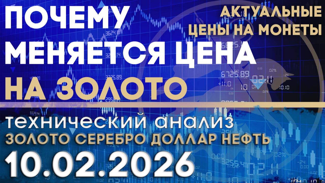 Сигналы смены тренда на рынке золота. Анализ рынка золота, серебра, нефти, доллара 10.02.2026 г смотреть онлайн
