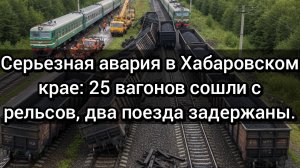 Авария на железной дороге в Хабаровском крае: сход 25 вагонов, задержаны поезда.