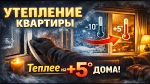 Рабочий метод утепления окон плёнкой Внутри 5 градусов