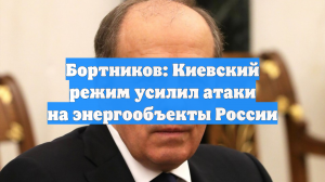 Бортников: Киевский режим усилил атаки на энергообъекты России