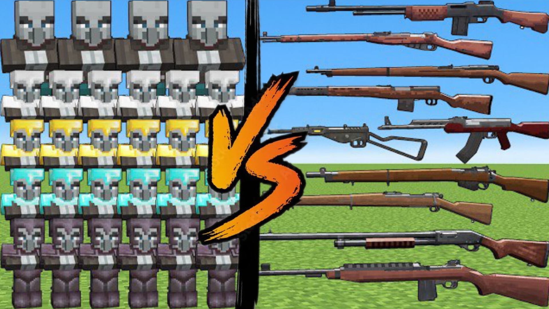 ОЧЕНЬ МНОГО МОБОВ ПРОТИВ ОРУЖИЯ ВТОРОЙ МИРОВОЙ в МАЙНКРАФТЕ смотреть онлайн