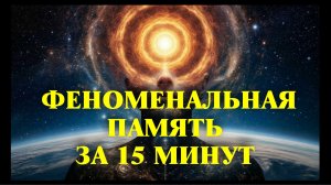 ФЕНОМЕНАЛЬНАЯ ПАМЯТЬ за 15 минут