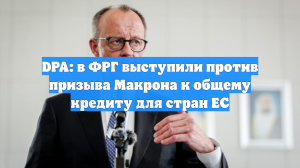 DPA: в ФРГ выступили против призыва Макрона к общему кредиту для стран ЕС