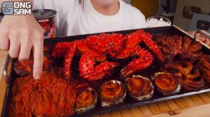 Good Food -MUKBANG 해물찜 _ 대왕 문어 _ 킹크랩 FIRE Noodle _ Spicy Seafood _ Octopus _ King crab EATING SOUND!