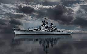 Бой Американского линкора MISSOURI на локации Ловушка апрель 2023г. фарм серебра