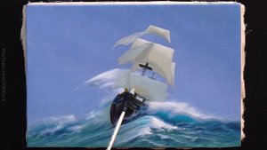 Oil Seascape Painting - Ship In Storm / Easy Art / Морской пейзаж маслом. Уроки рисования. Живопись