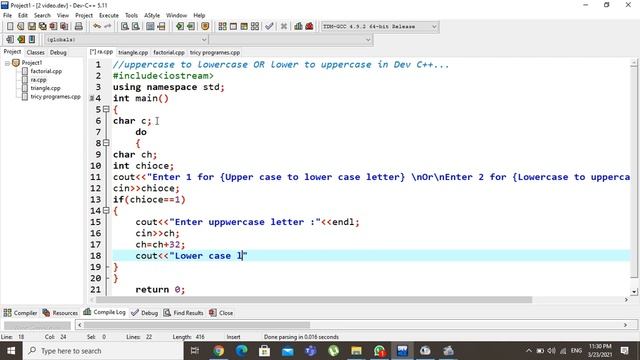 C++ Program To convert Uppercase To Lowercase Letter Or Lower to uppercase Letter||With Do While Lo