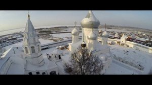 Зимний Переславль-Залесский с высоты полета.