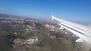 Turbulent landing at Naples Capodichino airport