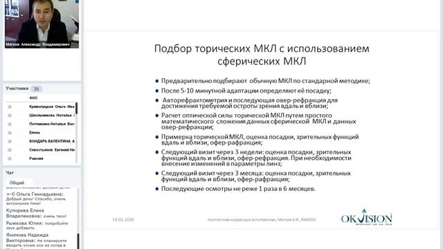 Вебинар: Астигматизм контактная коррекция. Подбор торических МКЛ – Мягков Александр Владимирович