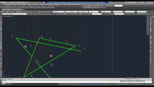 [Начертательная геометрия] Пересечение плоскостей, пересечение двух перпендикулярных плоскостей смотреть онлайн