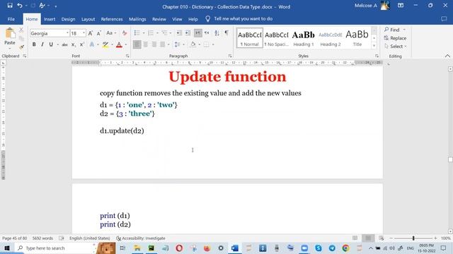 Day 15- Batch 3 - Dictionary - Python Collection Data Type - Part 3