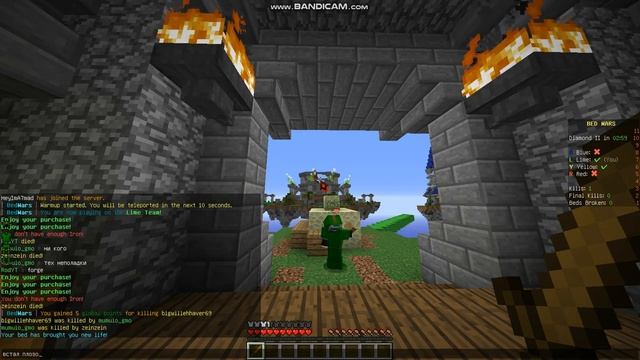 игра в bed wars Minecraft 1.8.9 смотреть онлайн