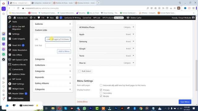 How to add a Custom Link to Your Wordpress Menu