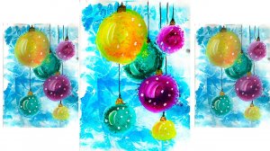 Как нарисовать Новогодние шарики. Рисуем Новогодний рисунок.