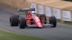 Mansell flies up FOS Hill in the glorious 3.5-litre V12 Ferrari 639