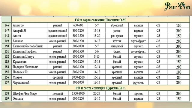 Каталог-прайс сортов винограда. Осень 2021 смотреть онлайн