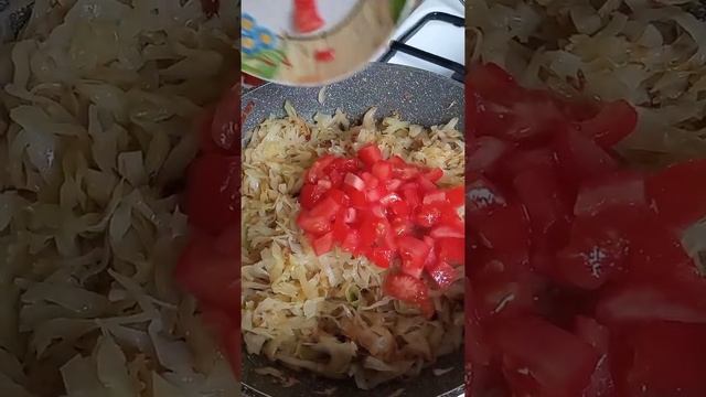 Капуста тушеная с тыквой. Как вкусно приготовить капусту. #shorts