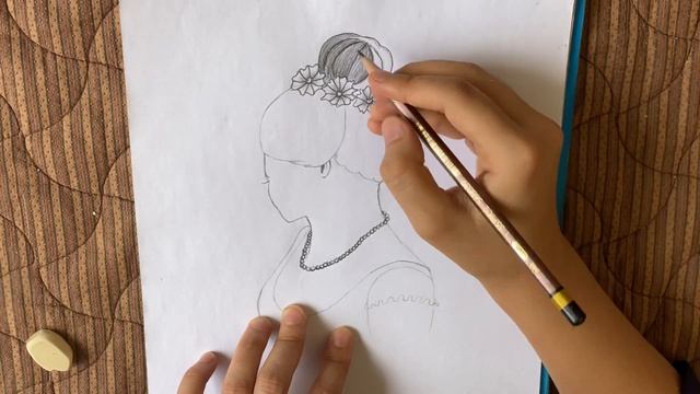 Farjana Drawing Academy Drawing Vs My Drawing / How to Draw a Girl With a Messy Bun Hair смотреть онлайн