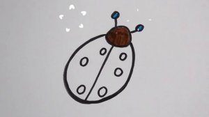 Раскраска для детей Божья Коровка .Как нарисовать  Божью Коровку.How to draw a ladybug