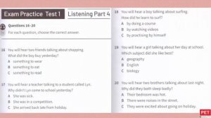 KET Listening 2020   Cambridge A2 KEY for schools TRAINER 2020   Practice Test 1 with ANSWER KEY