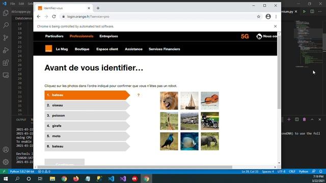 orange.fr captcha solver using python and ML . comment to get script
