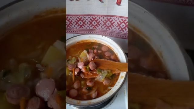 Суп . Вкусный . Рецепты . Как приготовить . С сосисками . #Shorts