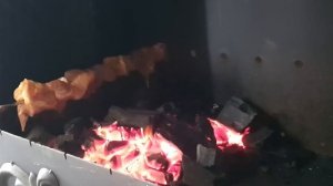 Вторая попытка, испытание мангала в гараже