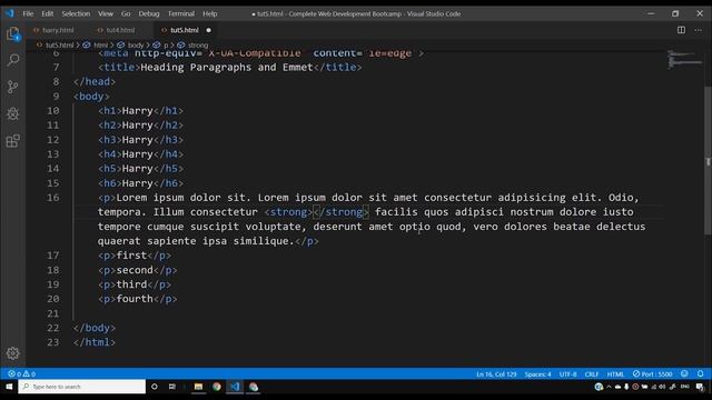 HTML Tutorial: Headings & Paragraphs | Web Development Tutorials #5