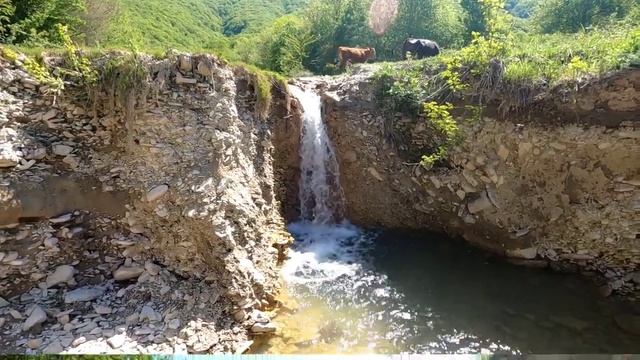 Водопад около села Тенгинка, недалеко от посёлка Лермонтово на Чёрном море. смотреть онлайн