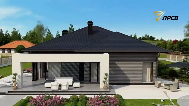 Одноэтажный дом с четырьмя спальнями и гаражом на два автомобиля смотреть онлайн