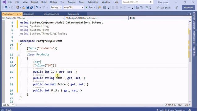PostgreSQL Entity Framework Code First approach | C# PostgreSQL ORM CRUD example смотреть онлайн