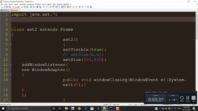 How to change frame background in java by awt in hindi | java awt frame making | frame close✍️??202 смотреть онлайн