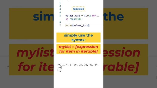 learn Python List Comprehension in 60 seconds!