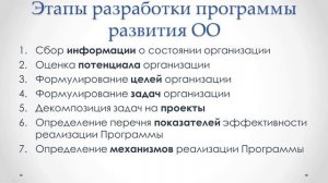 Методические особенности разработки программы развития ДОв ОО