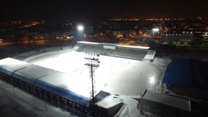 Ночной Новокуйбышевск с высоты птичьего полёта