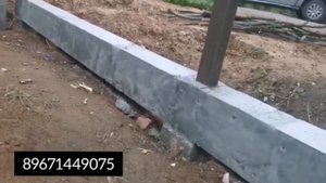 Свайно-ростверковый фундамент для забора. Бетонный, монолитный фундамент, основание для забора.