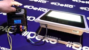 Испытания светодиодного прожектора DEKOlabs, скачки напряжения.